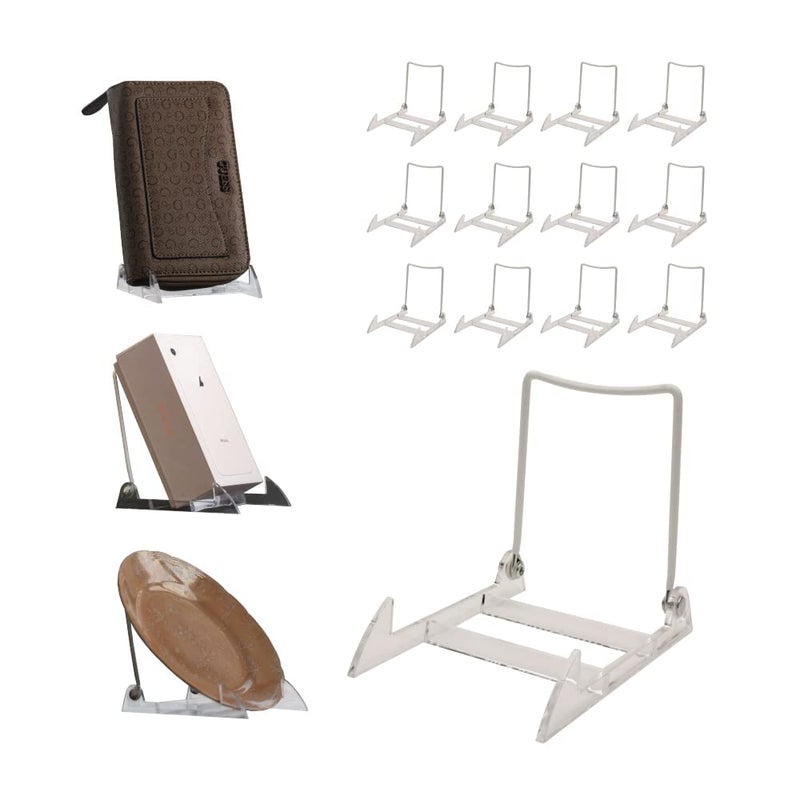 KINGDOM SOLUTIONS MADE IN USA 12-pack Sturdy & Durable Adjustable Acrylic Easels to Display Unnoticeably Plates  Art  Pictures & More - Unique on the Market - Image 2